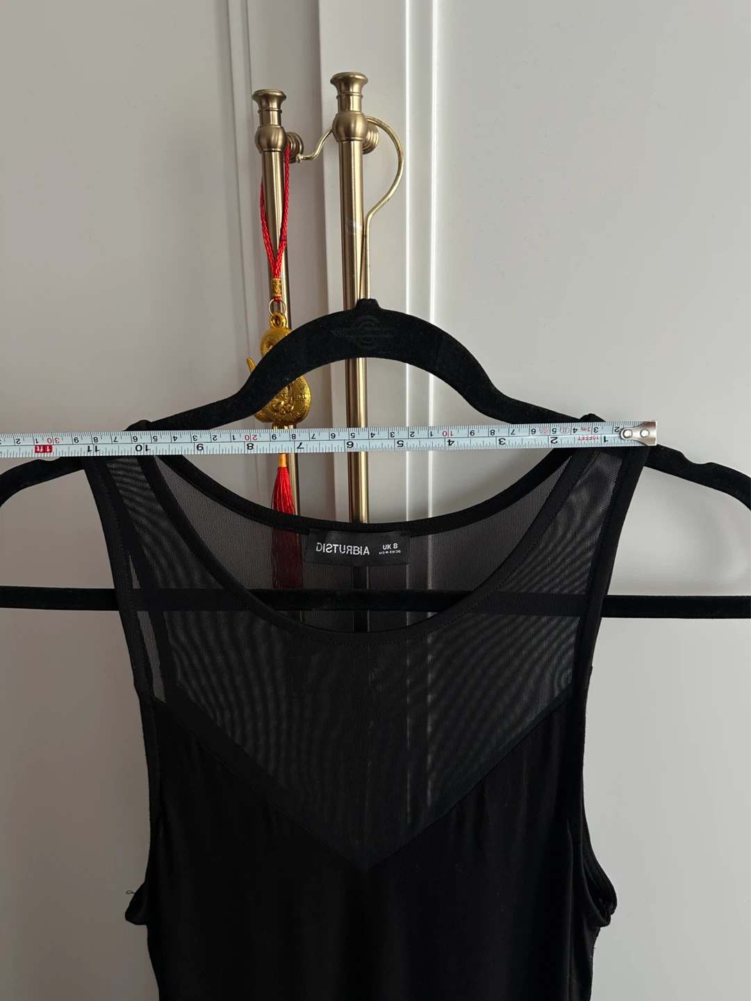 Disturbia Black Mesh Insert Maxi Dress UK 8 - photo 5