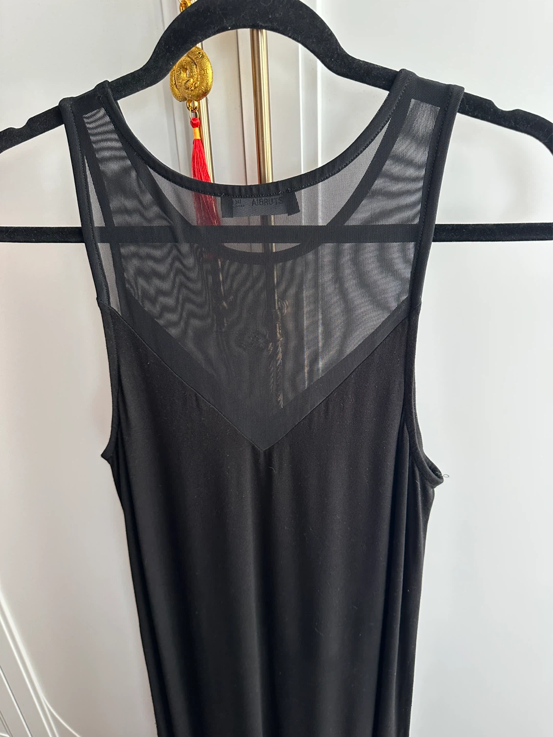 Disturbia Black Mesh Insert Maxi Dress UK 8 - photo 4