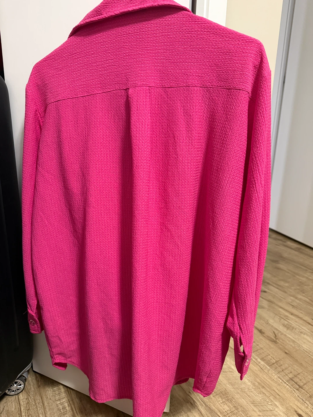 Bright Pink Textured Long Sleeve co ord set - photo 2