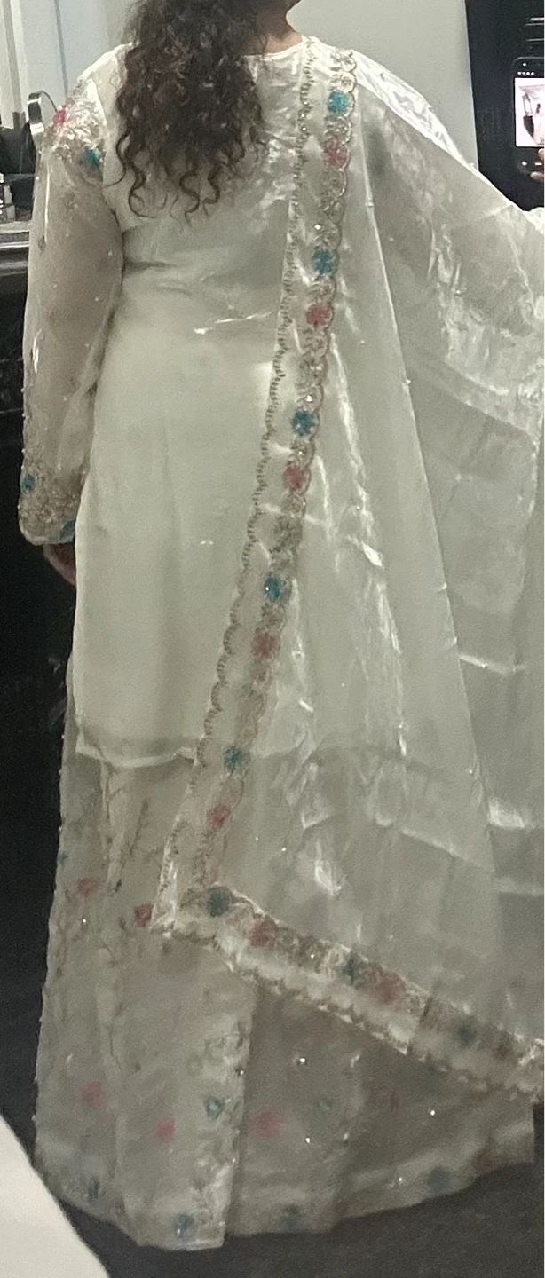 Cream Embroidered Sharara Suit - photo 2