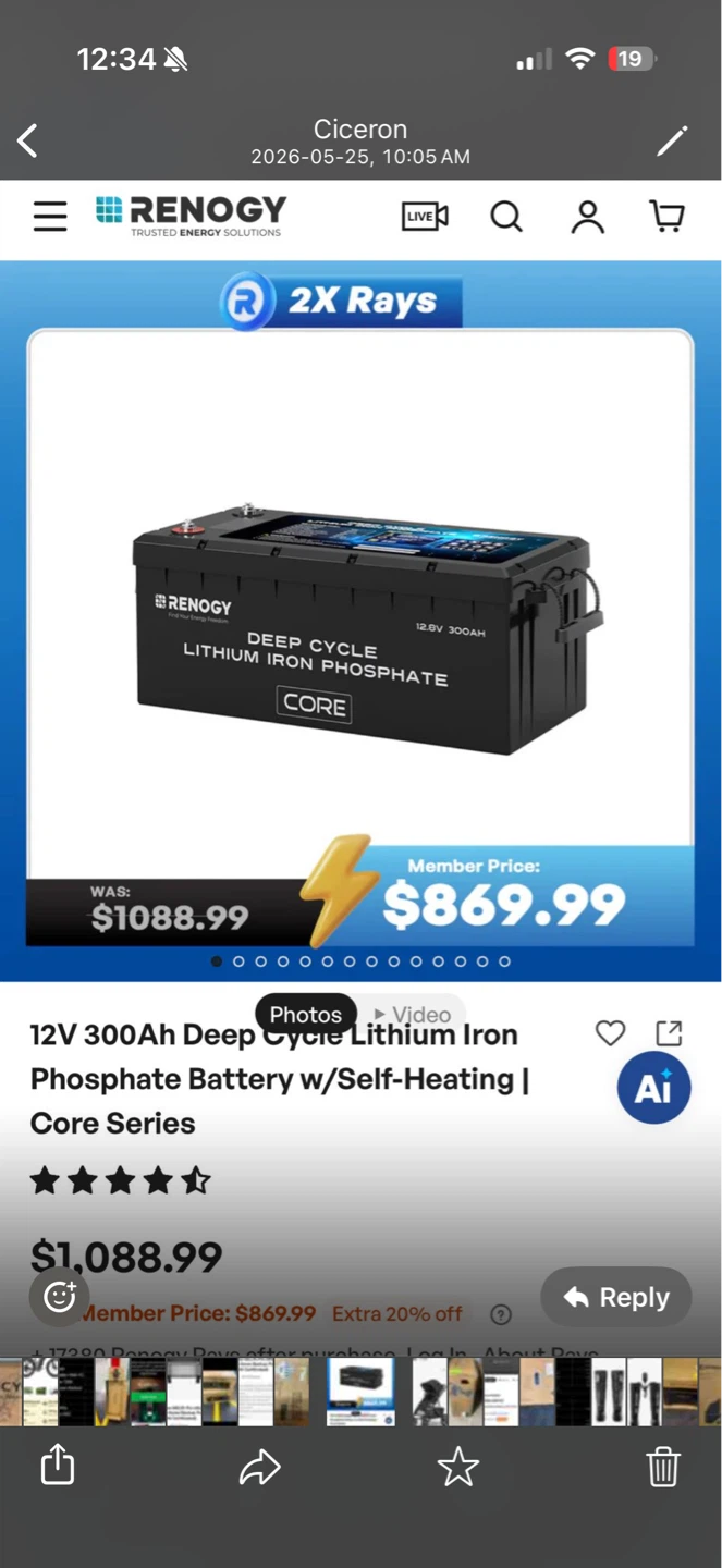 Renogy 12V 300Ah Deep Cycle Lithium Iron Phosphate Battery - photo 2
