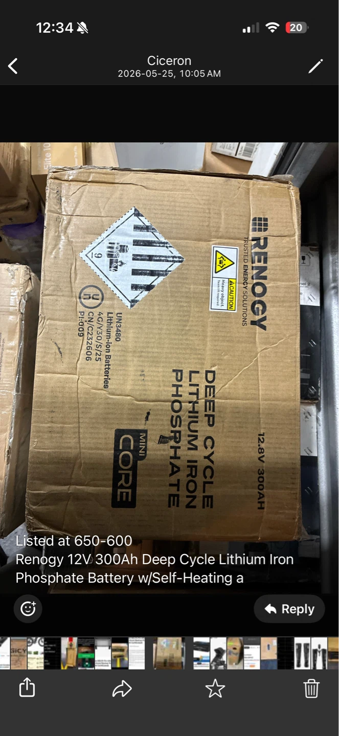 Renogy 12V 300Ah Deep Cycle Lithium Iron Phosphate Battery