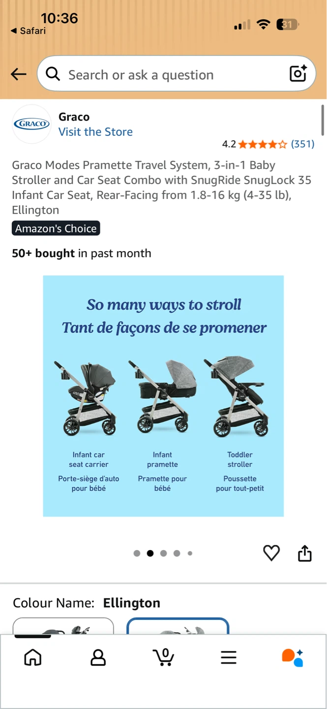 GRACO STROLLER AND CAR SEAT - photo 2