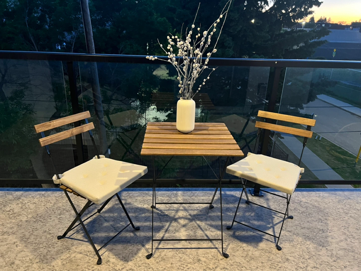 Wooden Bistro Set Tärnö, IKEA, with Table and Two Chairs - photo 3