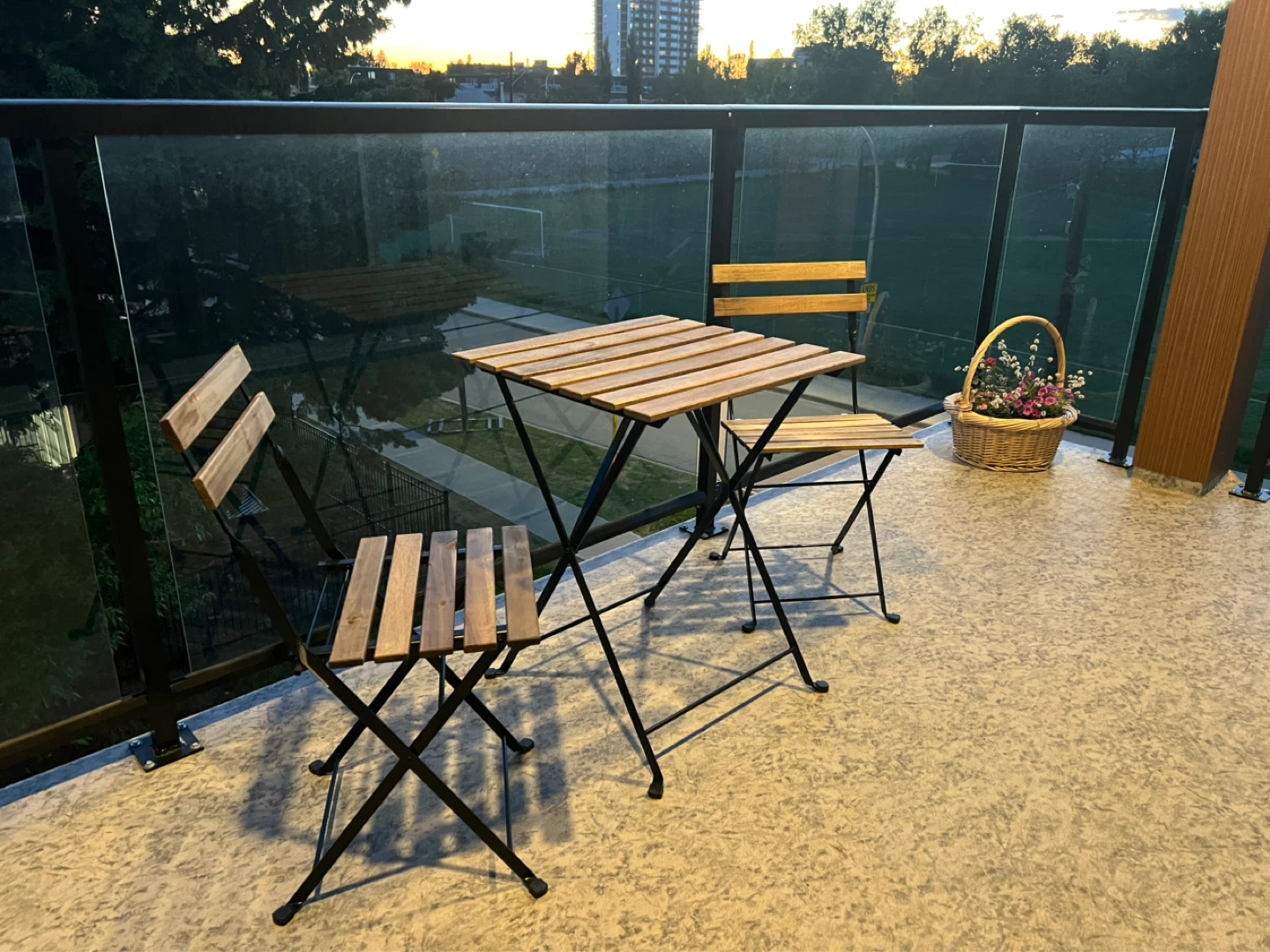 Wooden Bistro Set Tärnö, IKEA, with Table and Two Chairs - photo 2