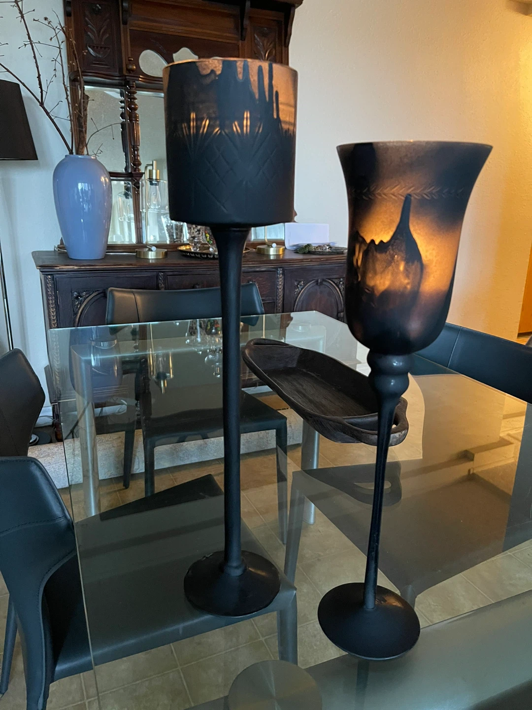 Glass Candle Holder with Silhouette Design - photo 2