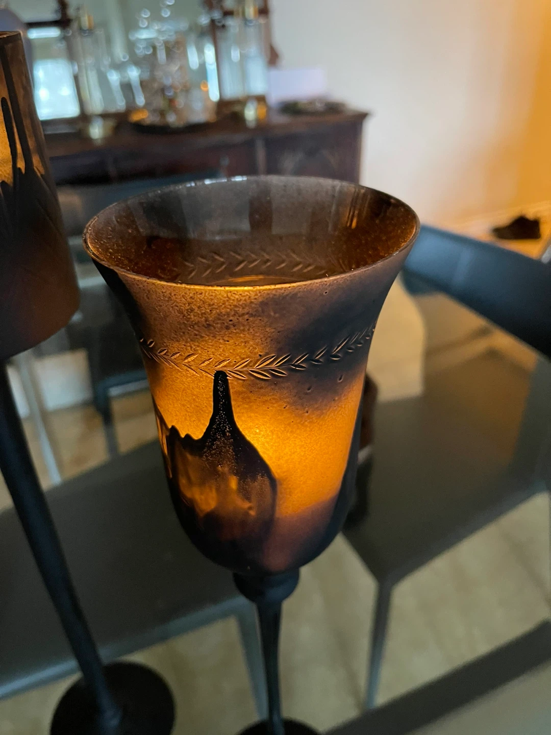 Glass Candle Holder with Silhouette Design - photo 4