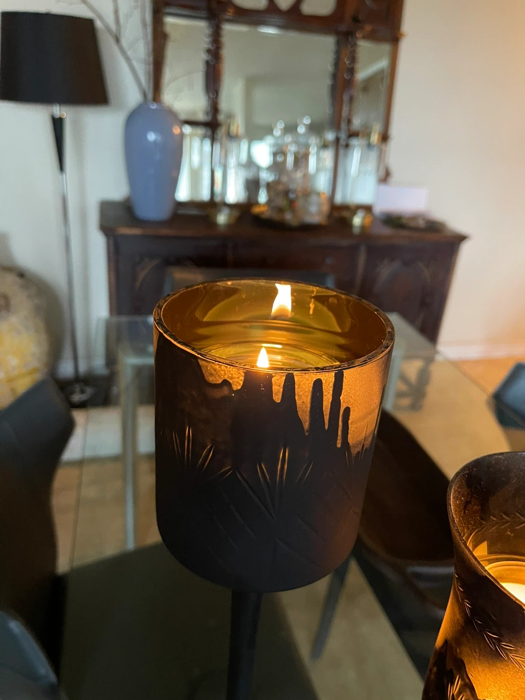 Glass Candle Holder with Silhouette Design - photo 5