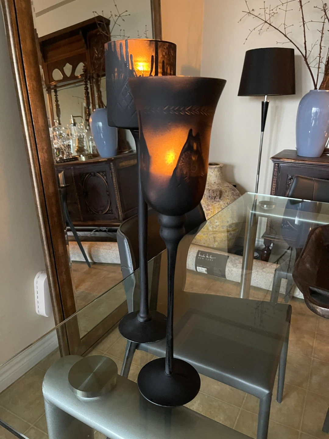 Glass Candle Holder with Silhouette Design - photo 3
