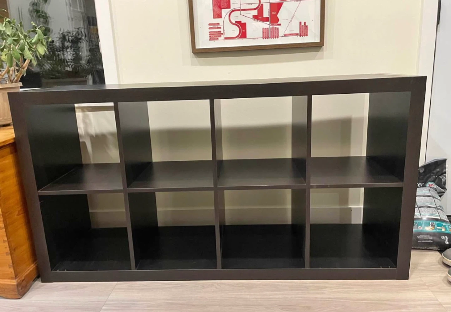 IKEA 2x4 storage shelf in black brown colour