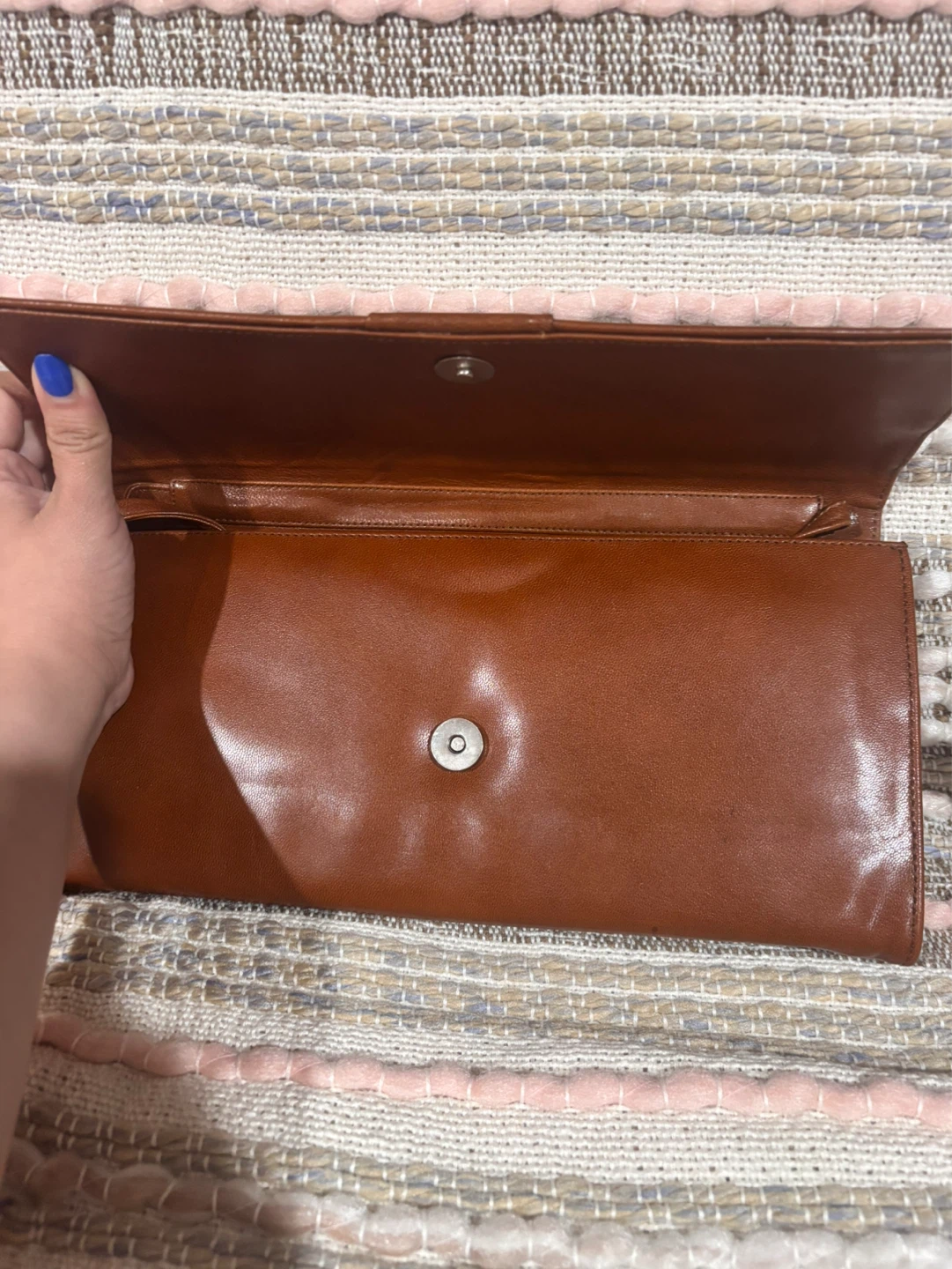 70’s Brown Leather Clutch or Shoulder Bag - photo 4