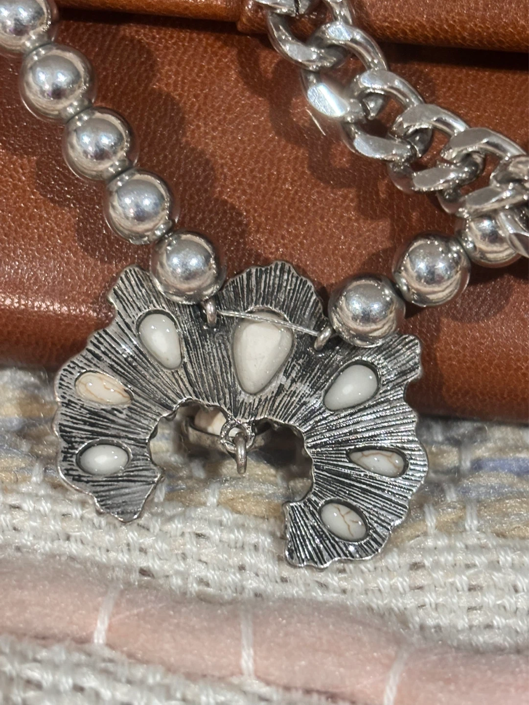 Vintage Silver-Tone Squash Blossom Necklace - photo 3