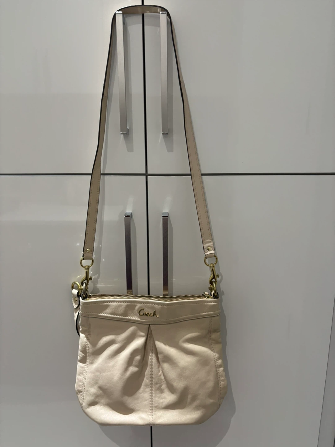 Coach Cream Leather Crossbody Bag