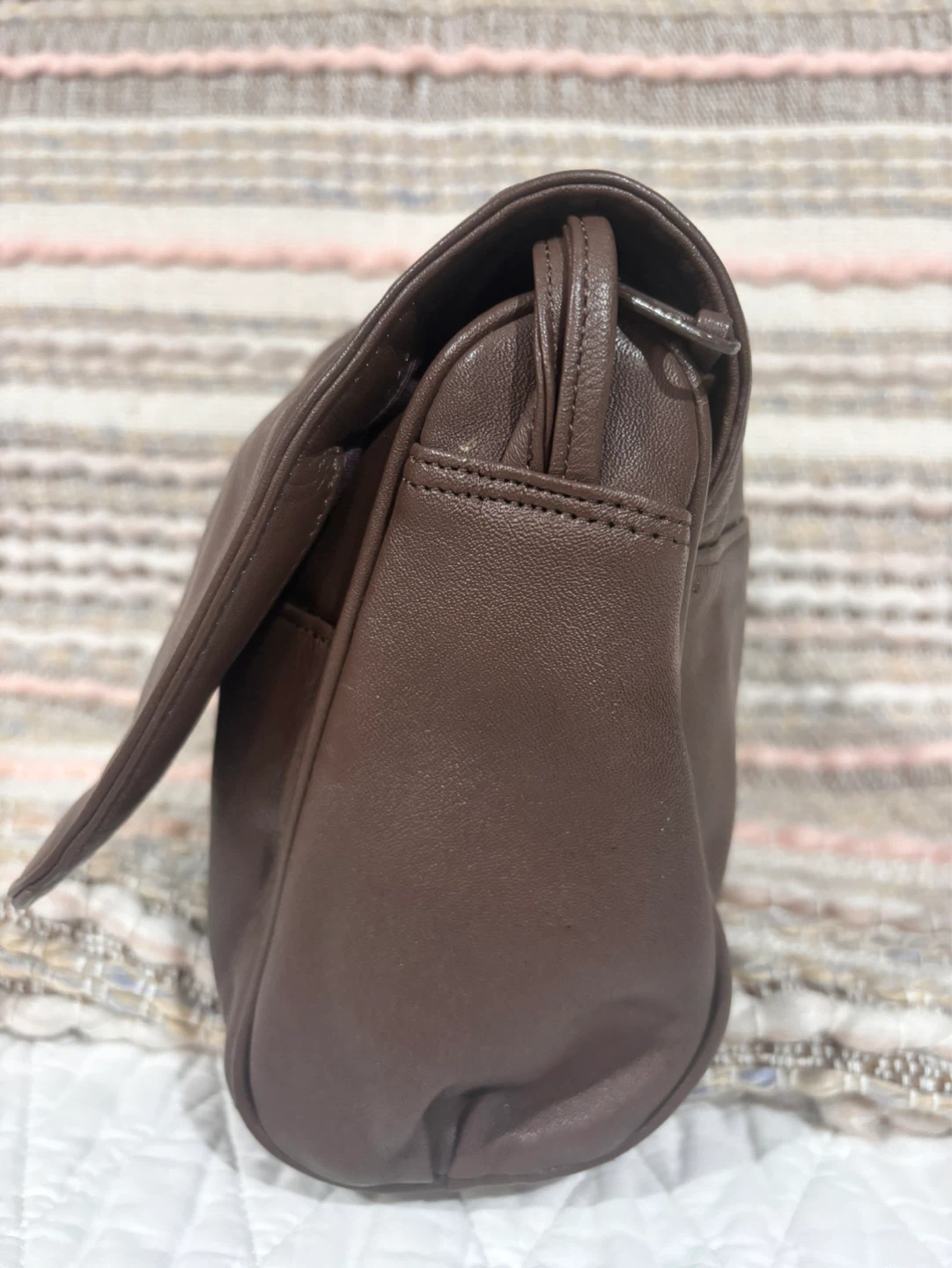 Vintage 70’s Brown Genuine Soft Leather Shoulder Bag - photo 3