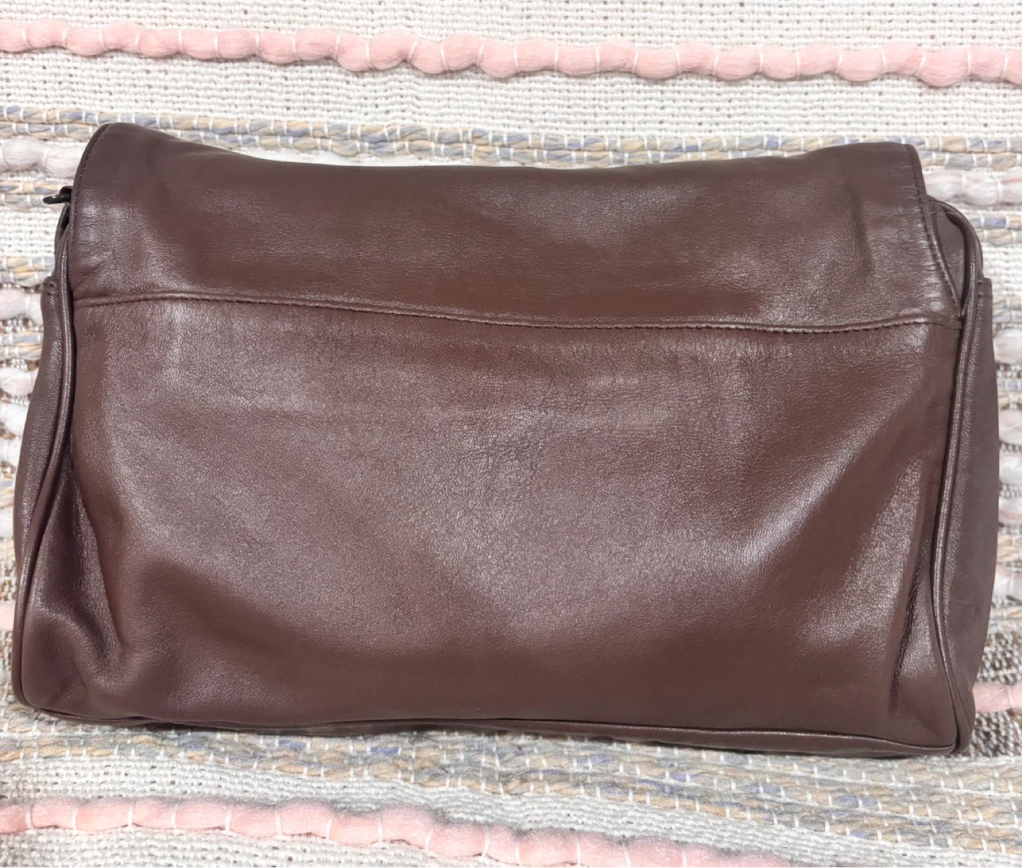 Vintage 70’s Brown Genuine Soft Leather Shoulder Bag - photo 2