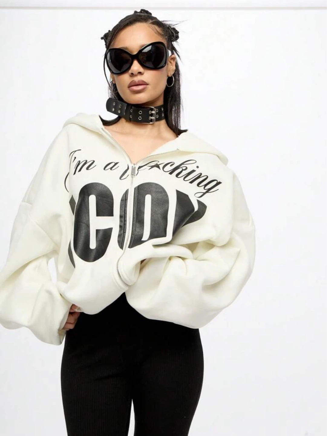 White Iconic Zip-Up Hoodie - photo 3