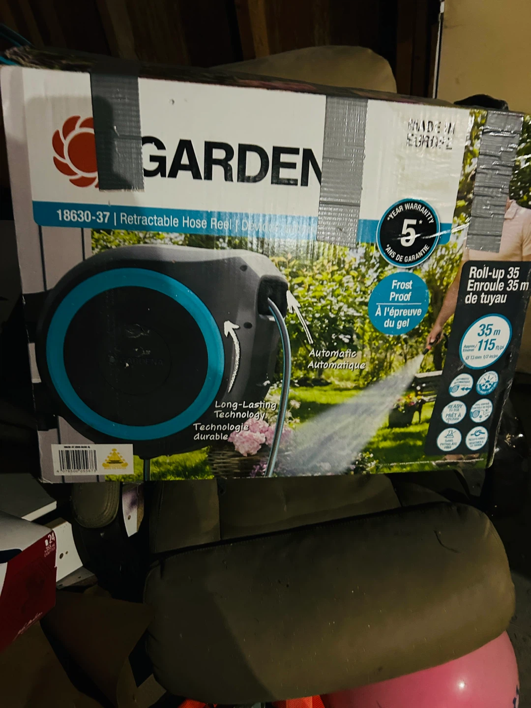 GARDENA Retractable Hose Reel 18630-37 Roll-up 35m