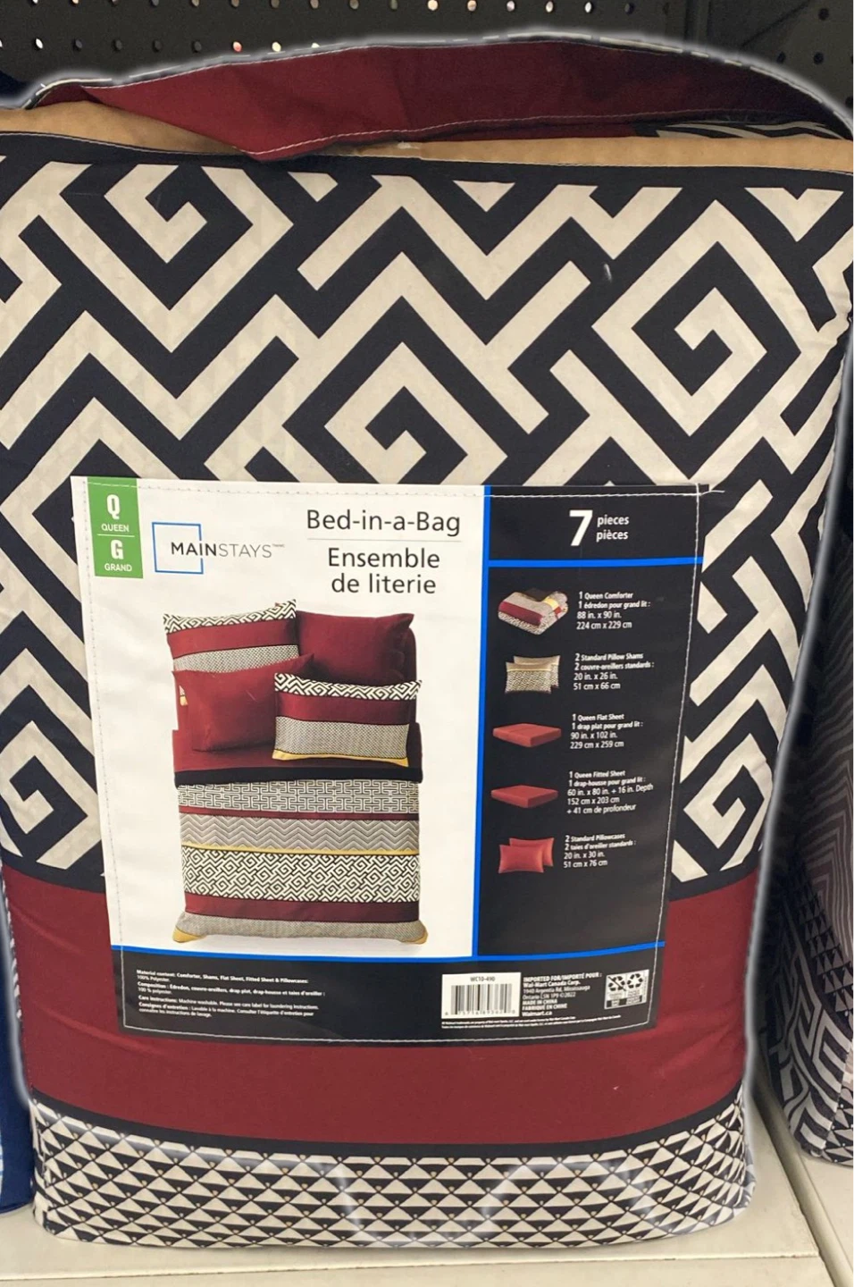Mainstays Queen 7-Piece Bed-in-a-Bag Comforter Set