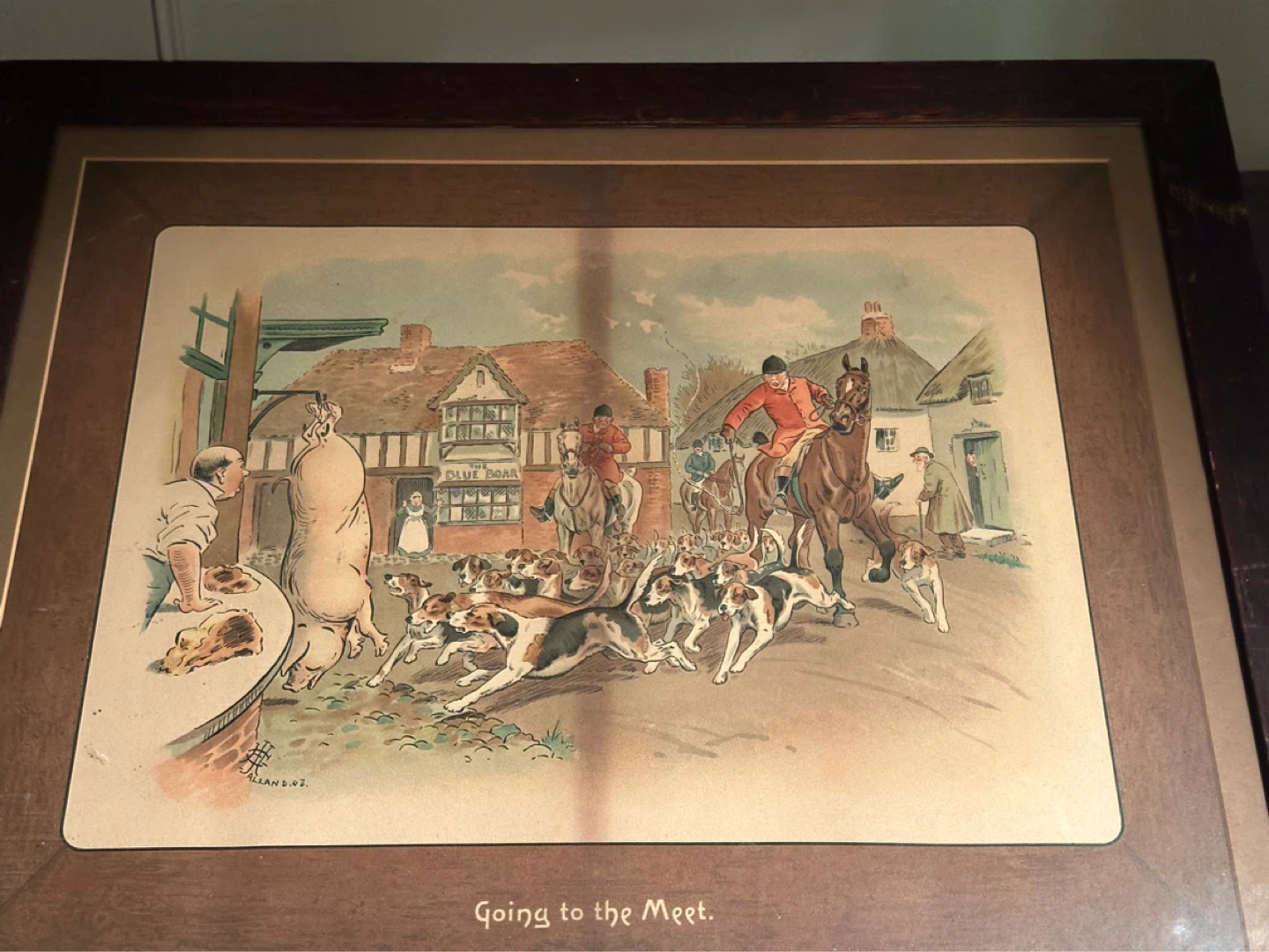 Antique Giles Henry Jalland “Going to the Meet” Lithograph