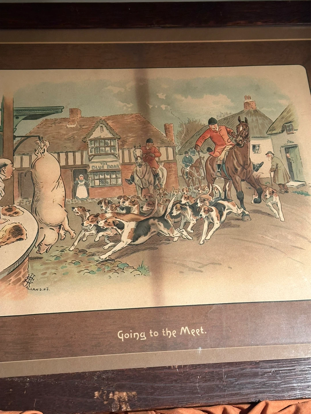 Antique Giles Henry Jalland “Going to the Meet” Lithograph - photo 3