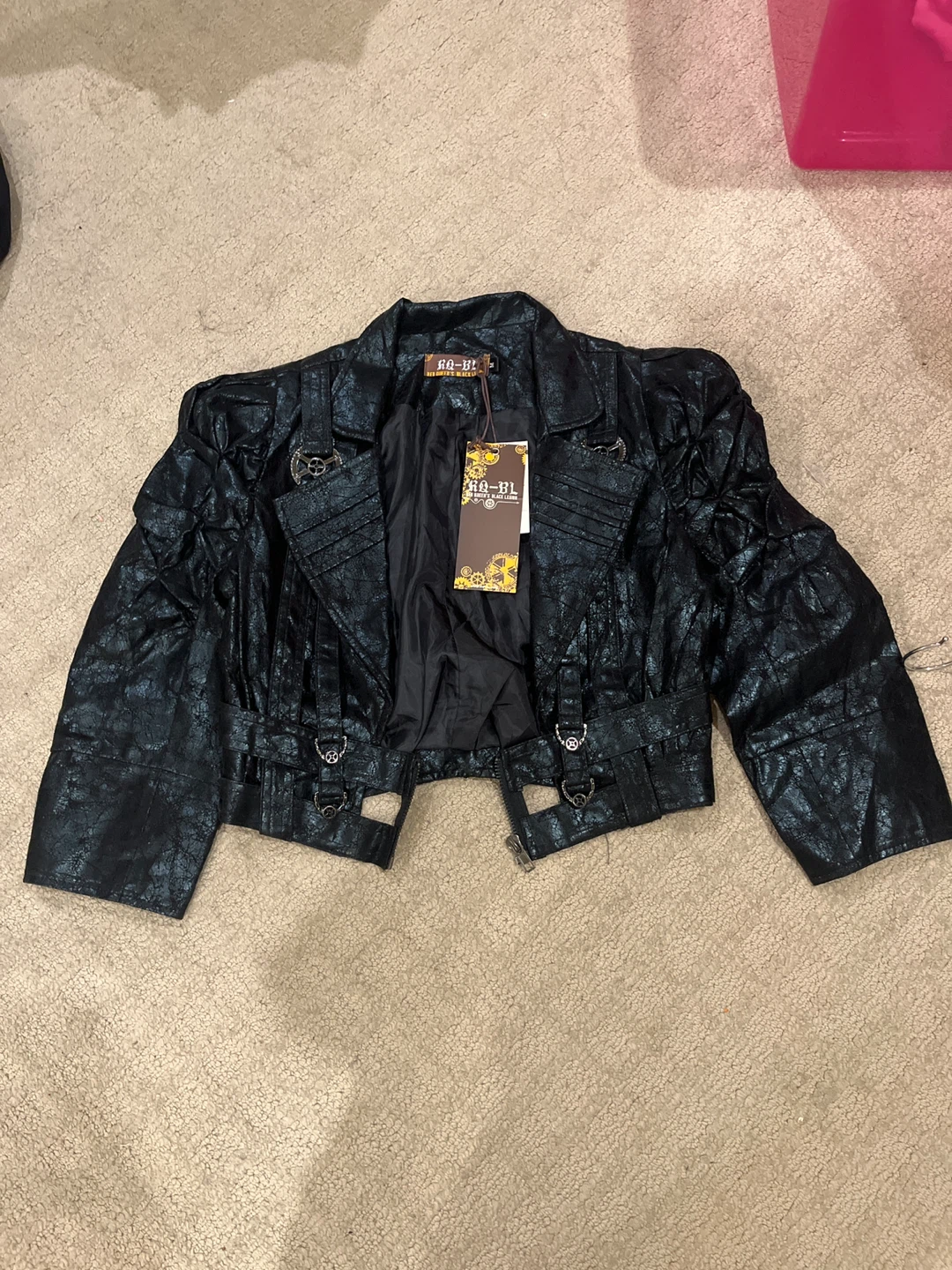 RQ-BL Black Faux Leather Jacket - Size M - photo 2
