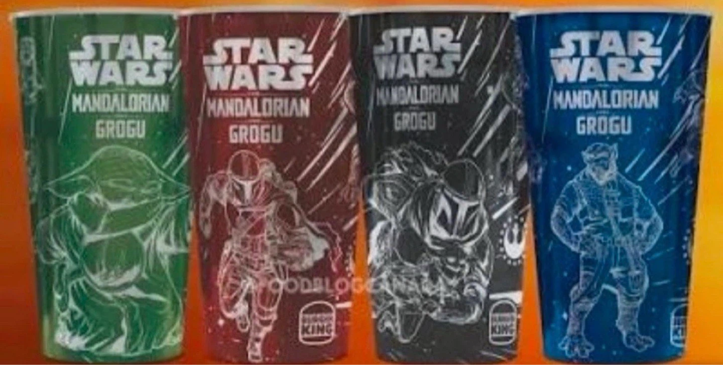 Burger King Star Wars Mandalorian Grogu Cups (Set of 4)