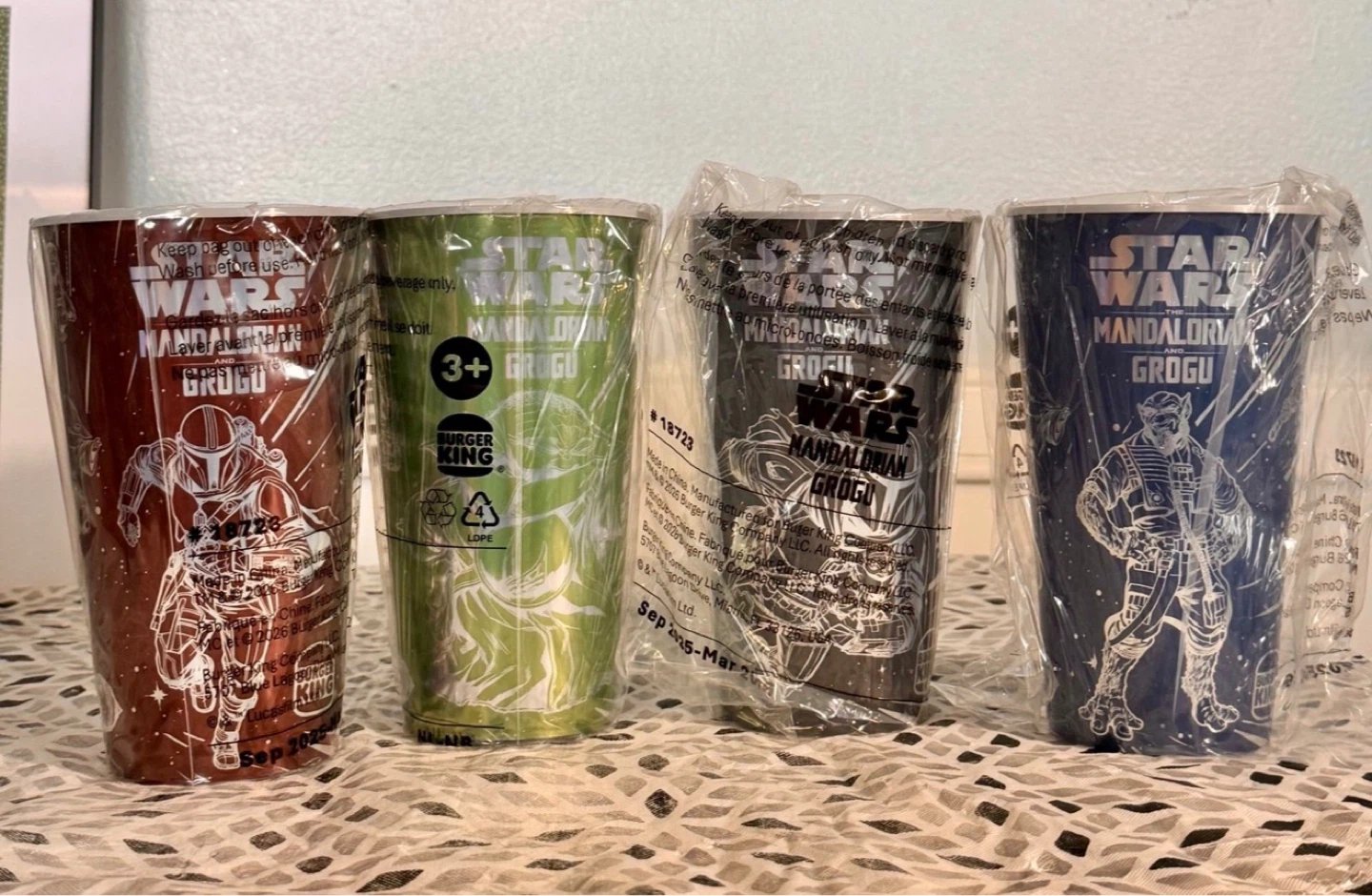 Burger King Star Wars Mandalorian Grogu Cups (Set of 4) - photo 3