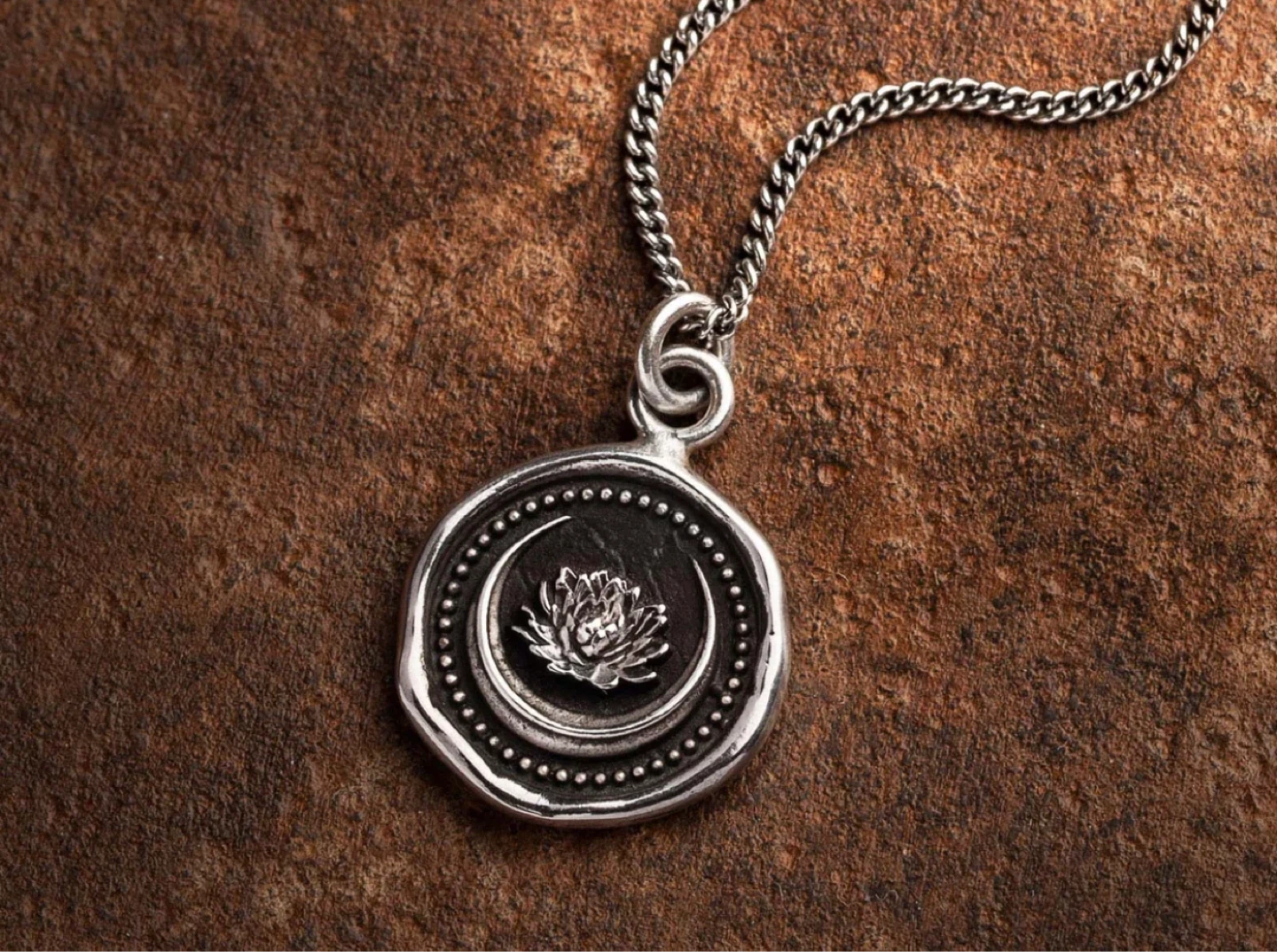 Pyrrha handcrafted Lotus Flower Talisman Necklace