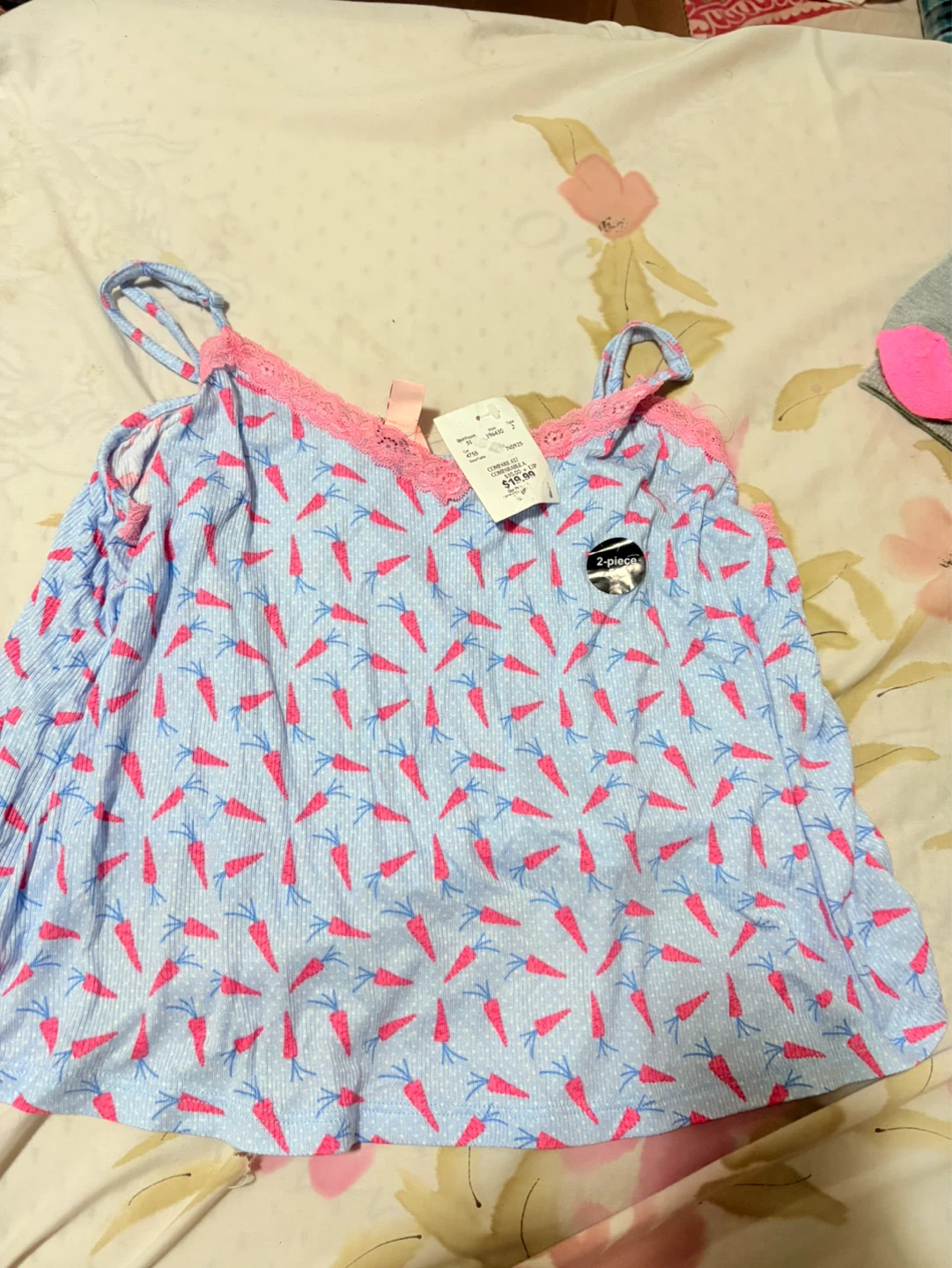 Jo.sh 2-piece pajama set - Blue Carrot Print - L/G - photo 2