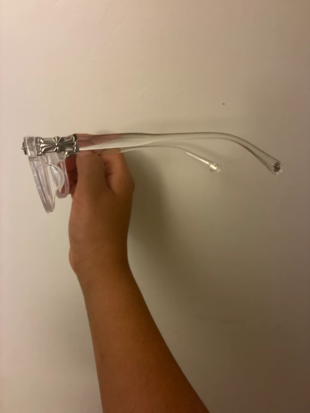 rep chrome hearts clear and silver glasses - photo 2