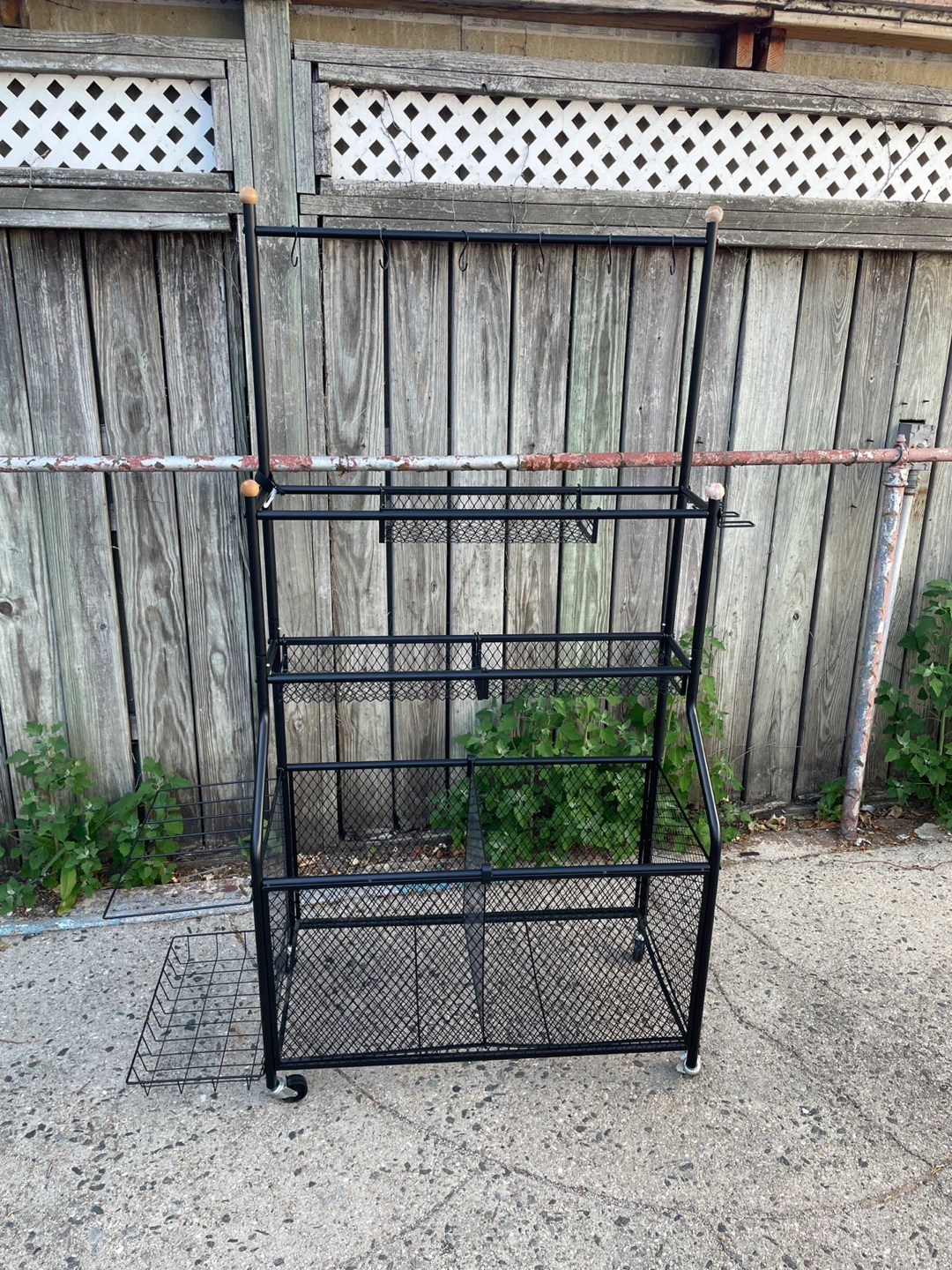 Black Metal Rolling Shelf Cart - photo 3