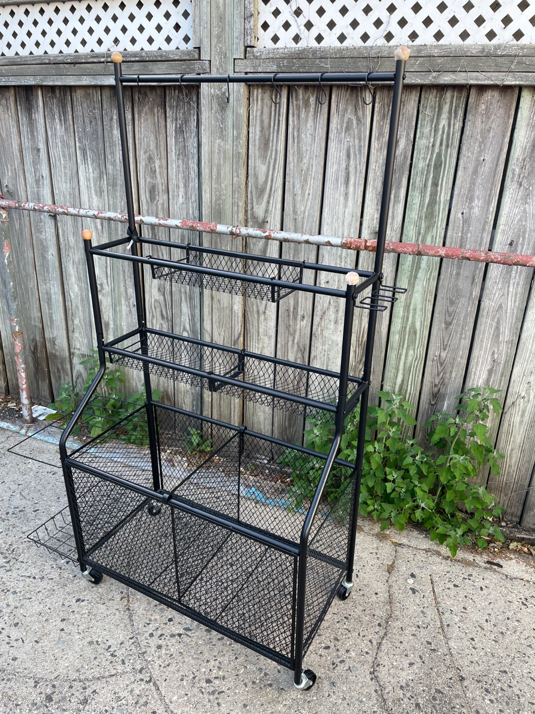 Black Metal Rolling Shelf Cart - photo 2