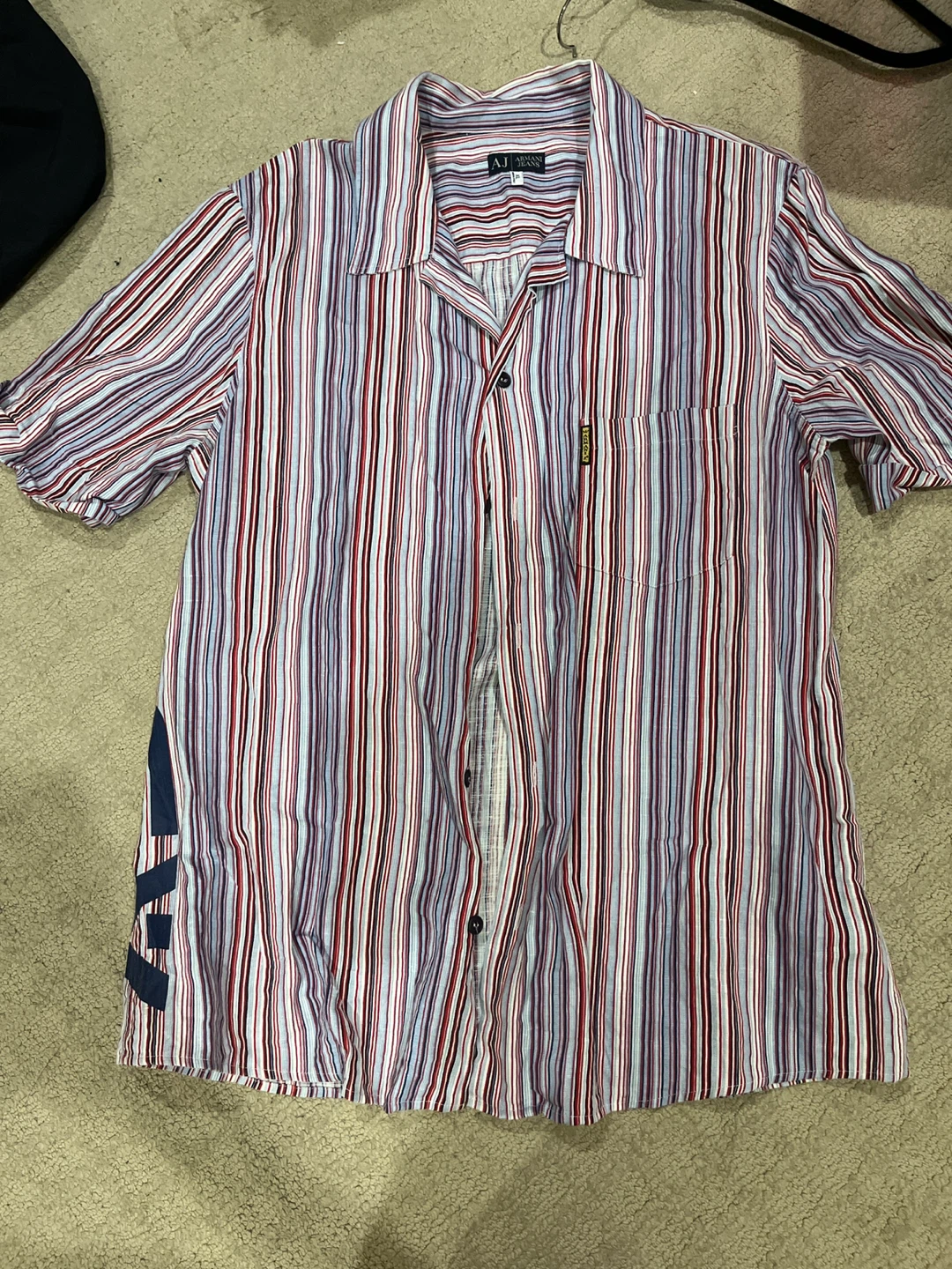 Armani Jeans Striped Short Sleeve Button-Up Shirt XL - photo 2