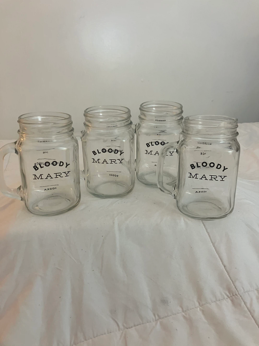 Set Of 4 Bloody Mary Glass Mugs - Excellent Condition