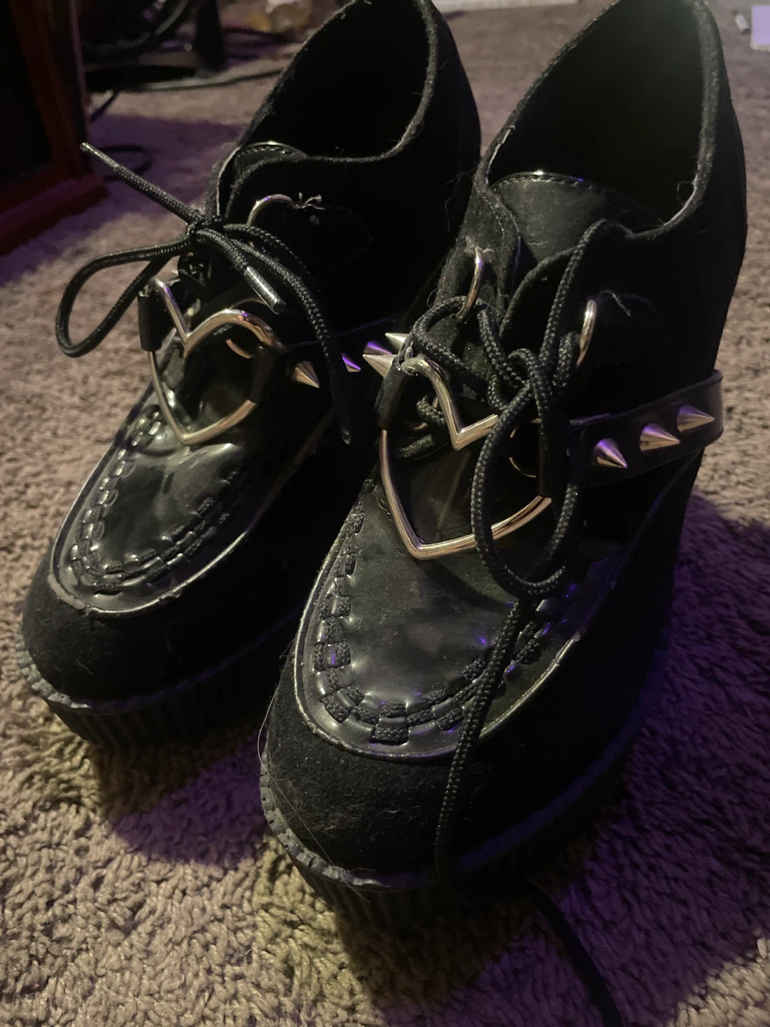 DEMONIA Creeper 302H / Black Wedge Platform Shoes - photo 3