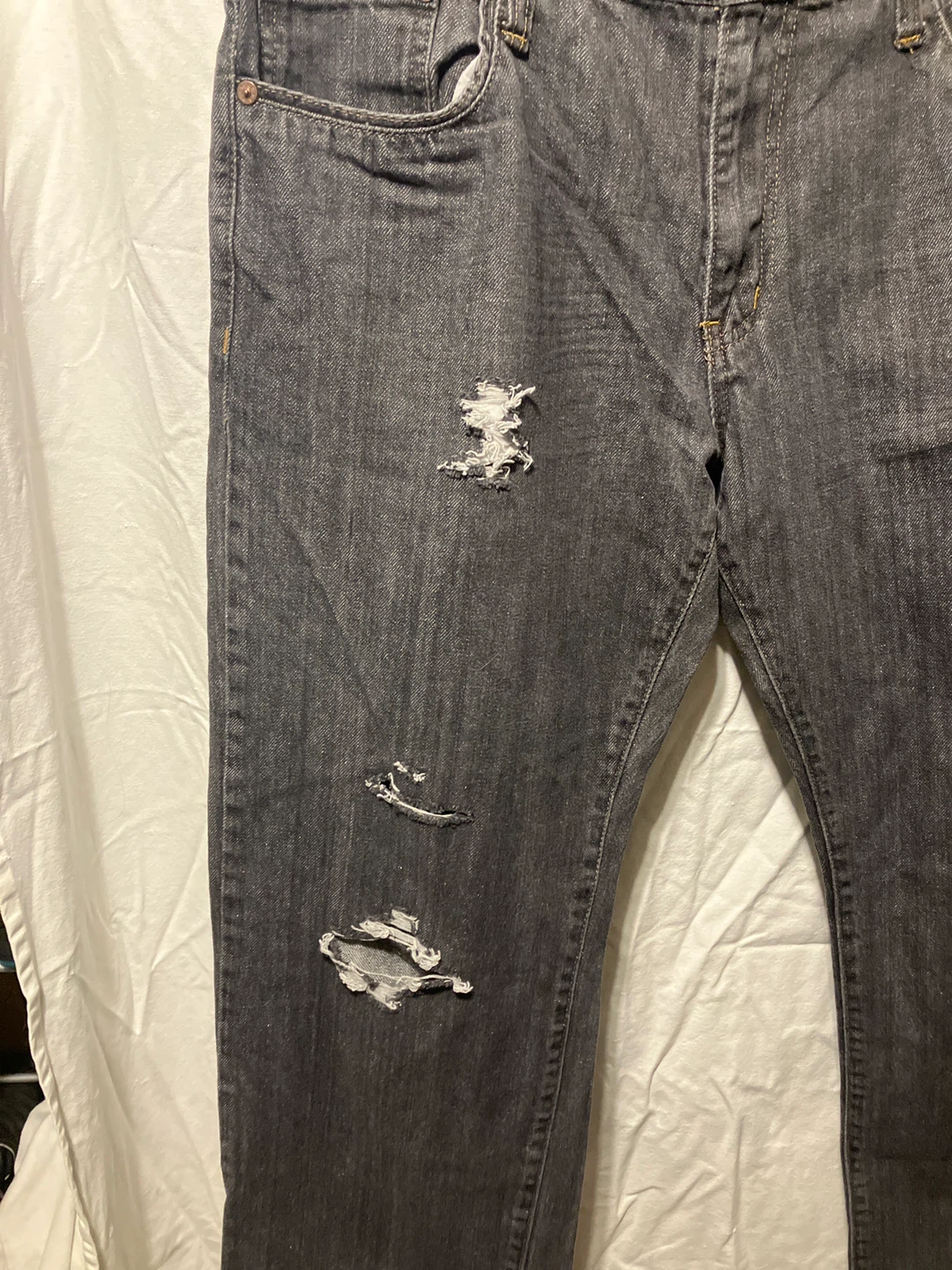 Structure Slim Straight Distressed Jeans - photo 2