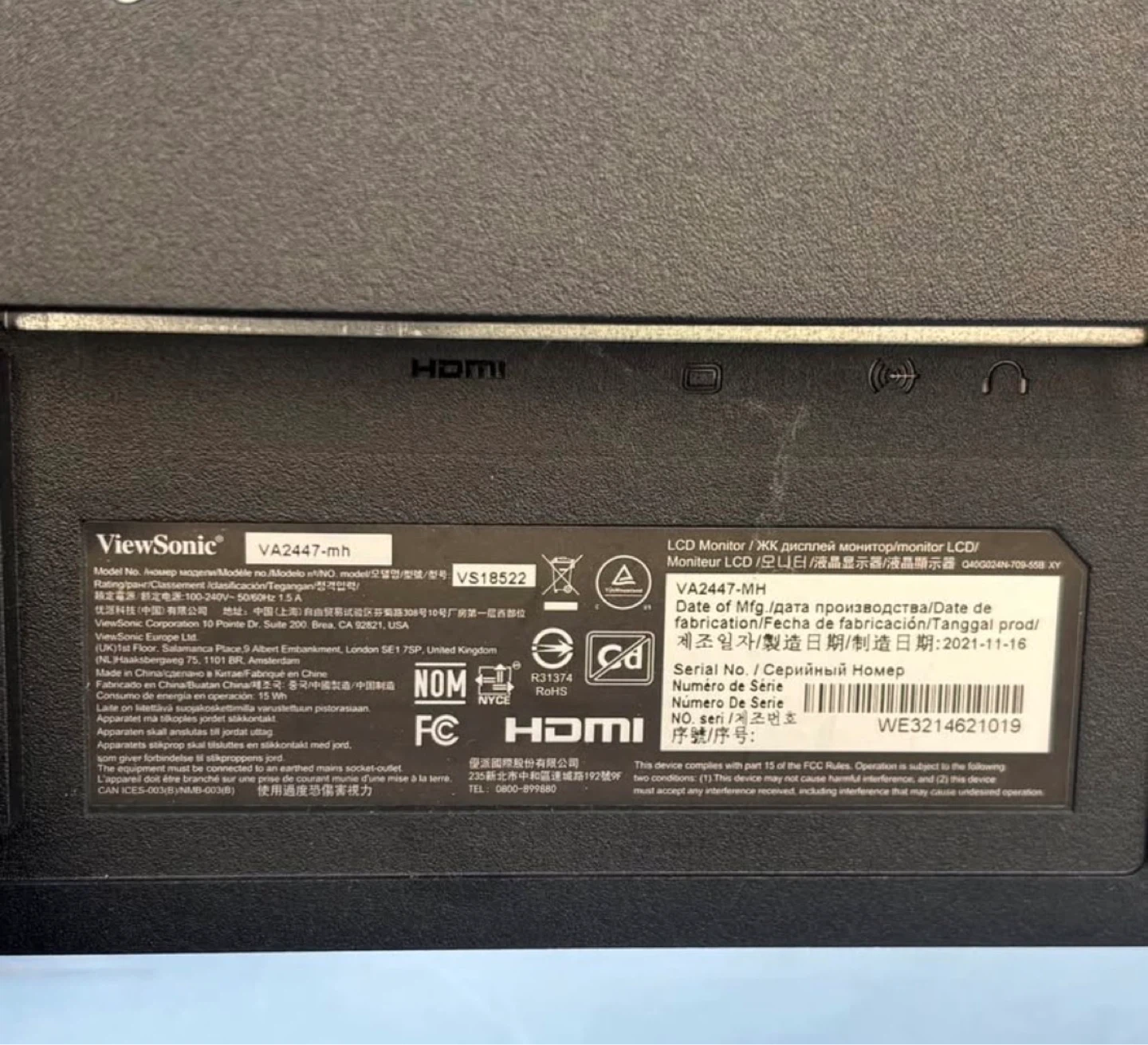 ViewSonic VA2447-MH monitor - photo 4
