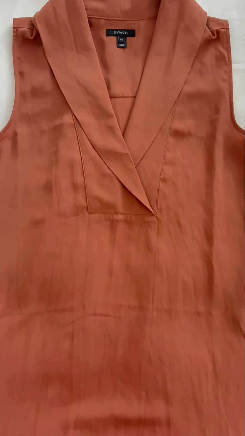 RW&CO. Sleeveless Blouse - Rust Orange - XS - photo 3