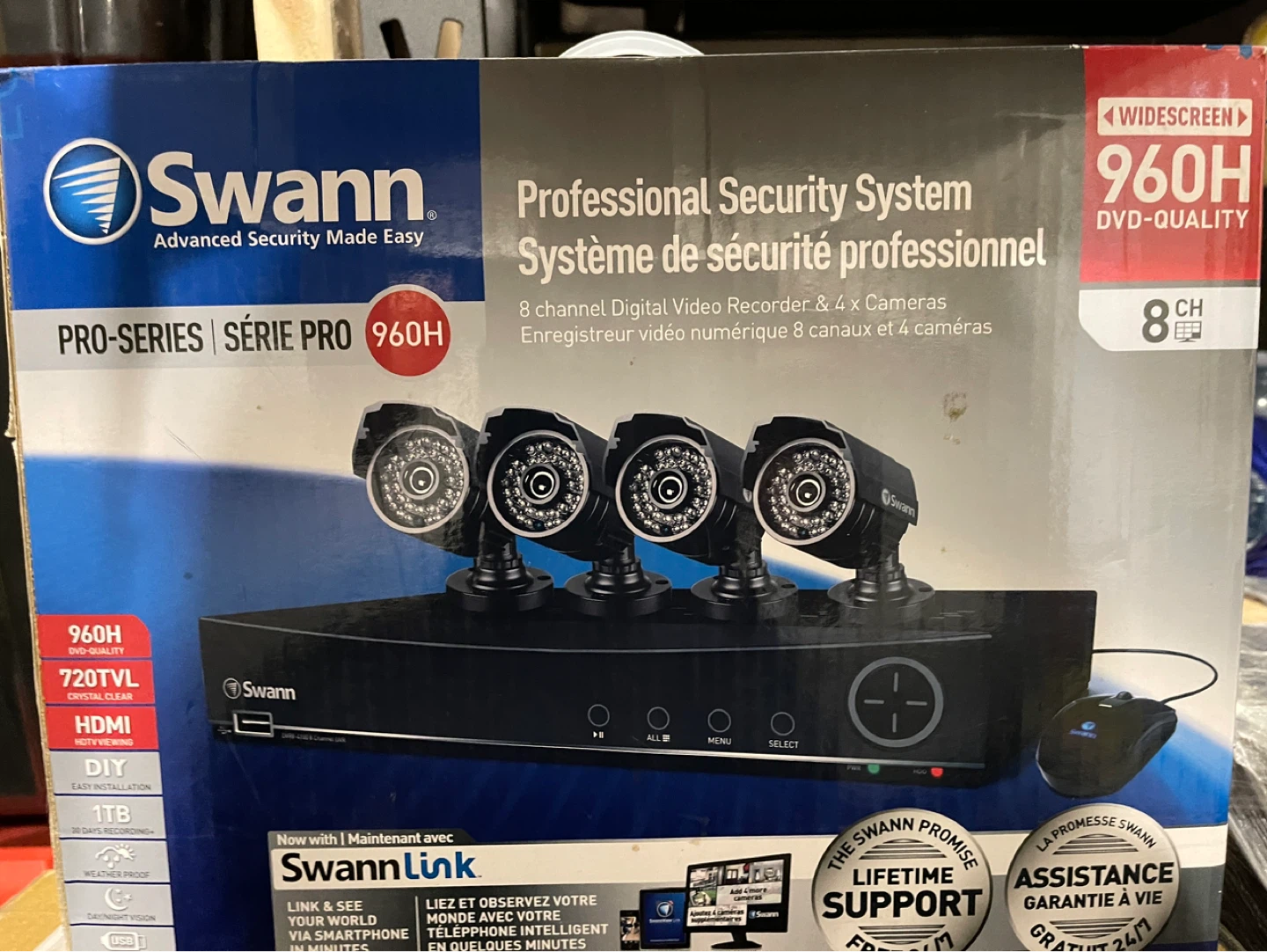 Swann Pro-Series 8 Channel Security System with 4 Cameras
