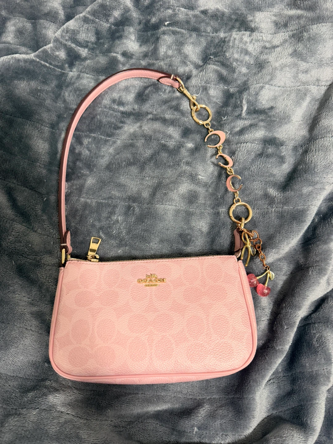Coach Pink Monogram Cherry Charm Shoulder Bag - photo 4