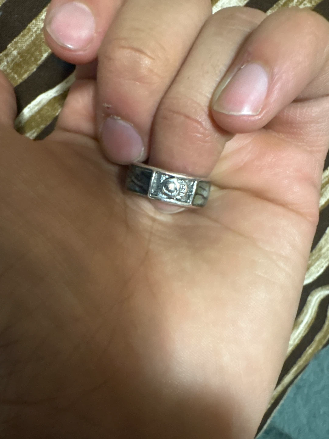 Ring with Blue Stone Inlay and Bear Paw - photo 3