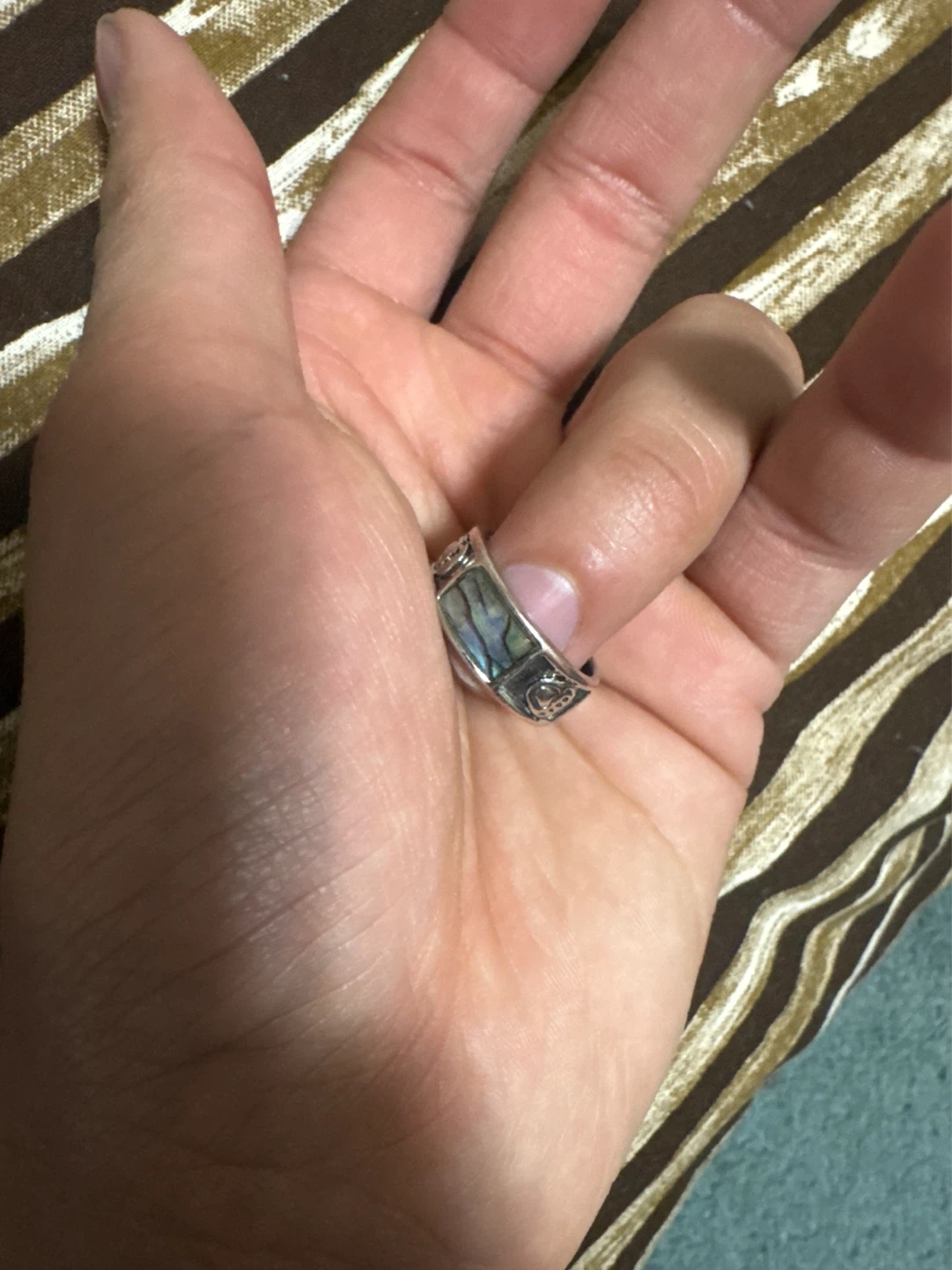 Ring with Blue Stone Inlay and Bear Paw - photo 4