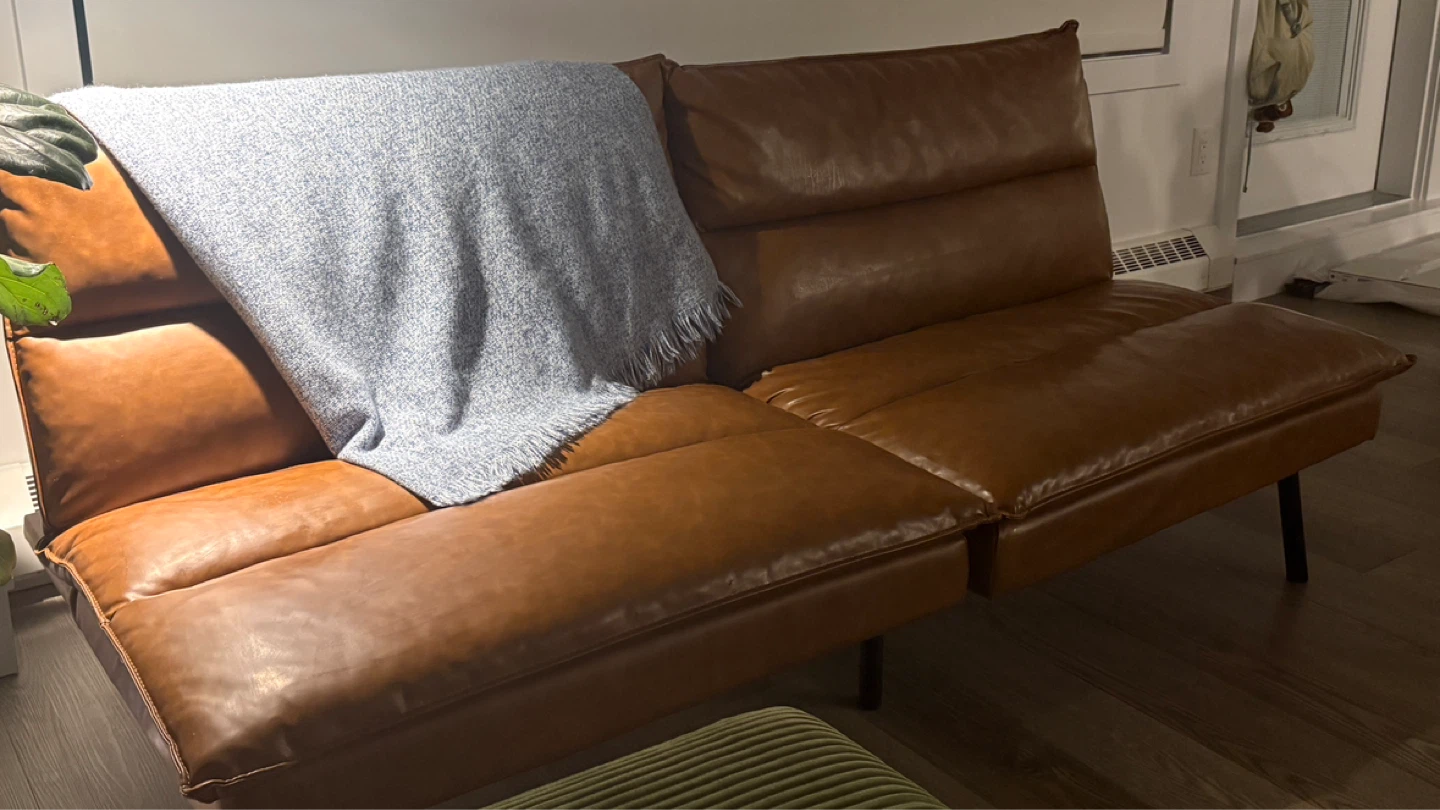 Brown Faux Leather Sofa Bed
