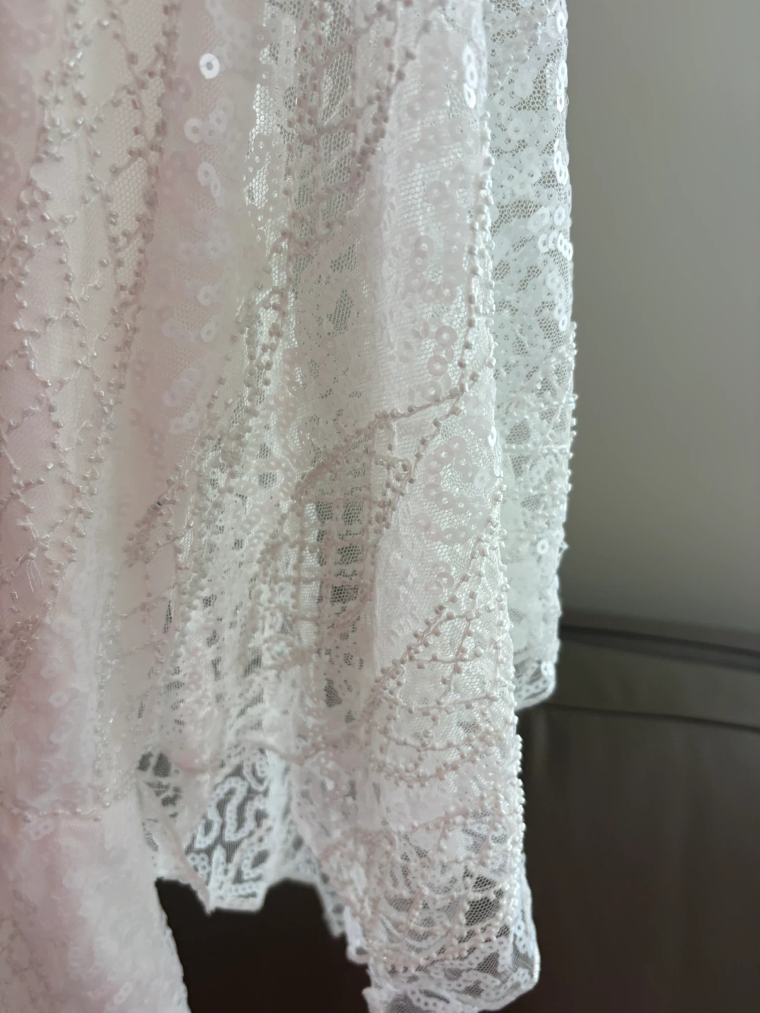 White Lace and Sequin Blouse - photo 3