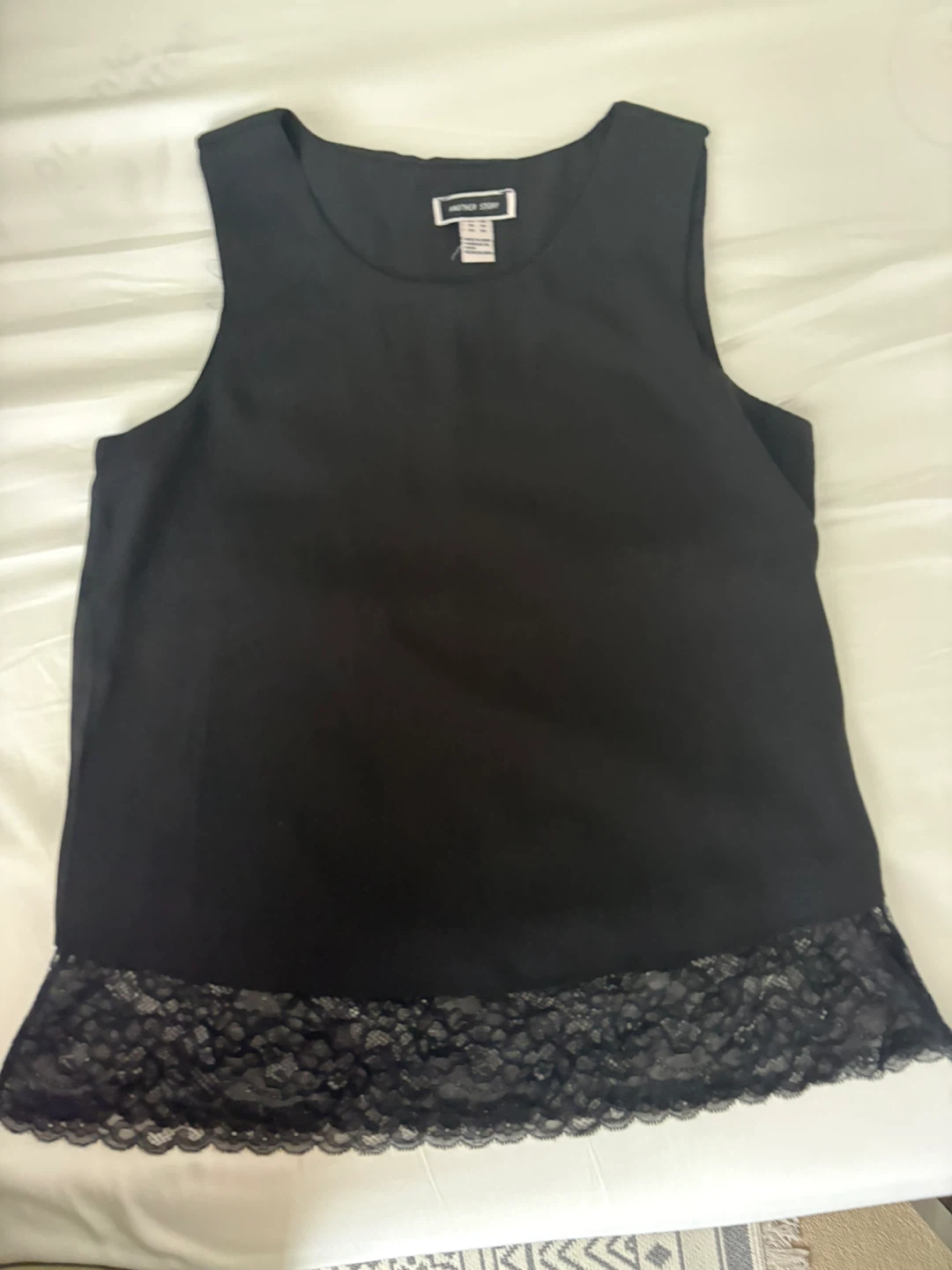 Another Story Black Lace Trim Tank Top - photo 3