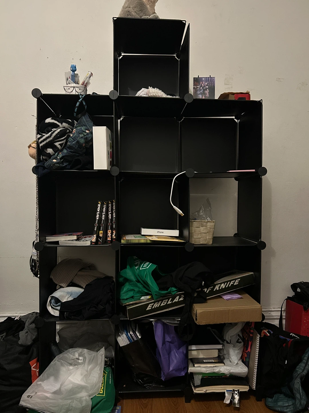 Black Cube Storage Shelving Unit
