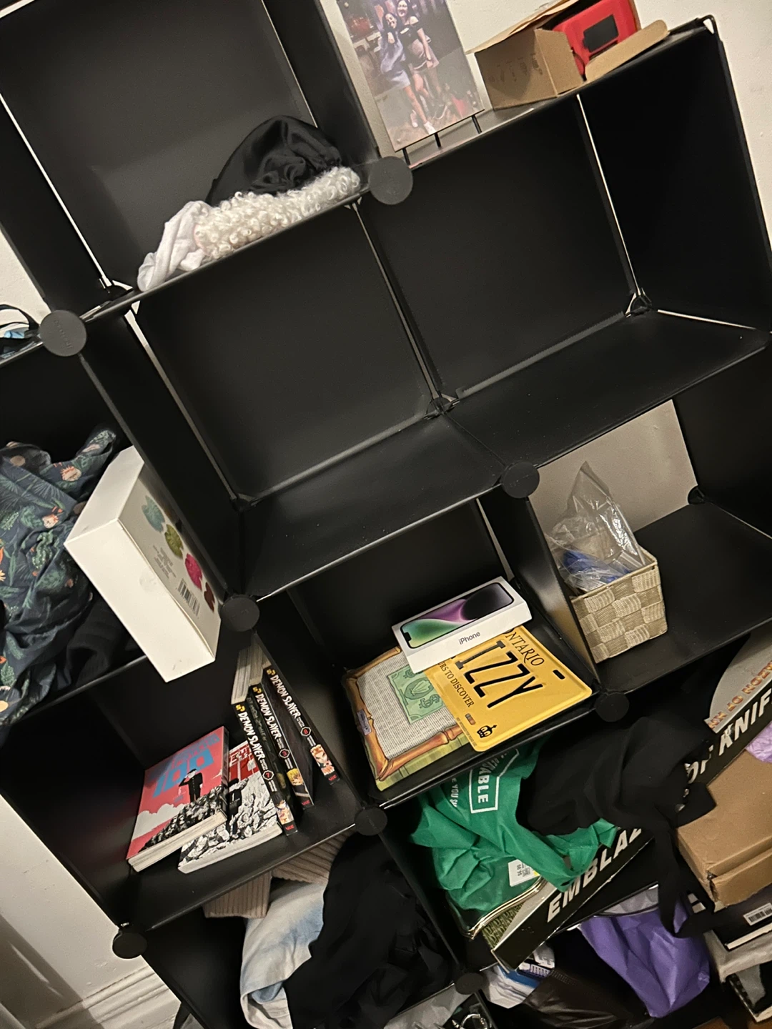 Black Cube Storage Shelving Unit - photo 2