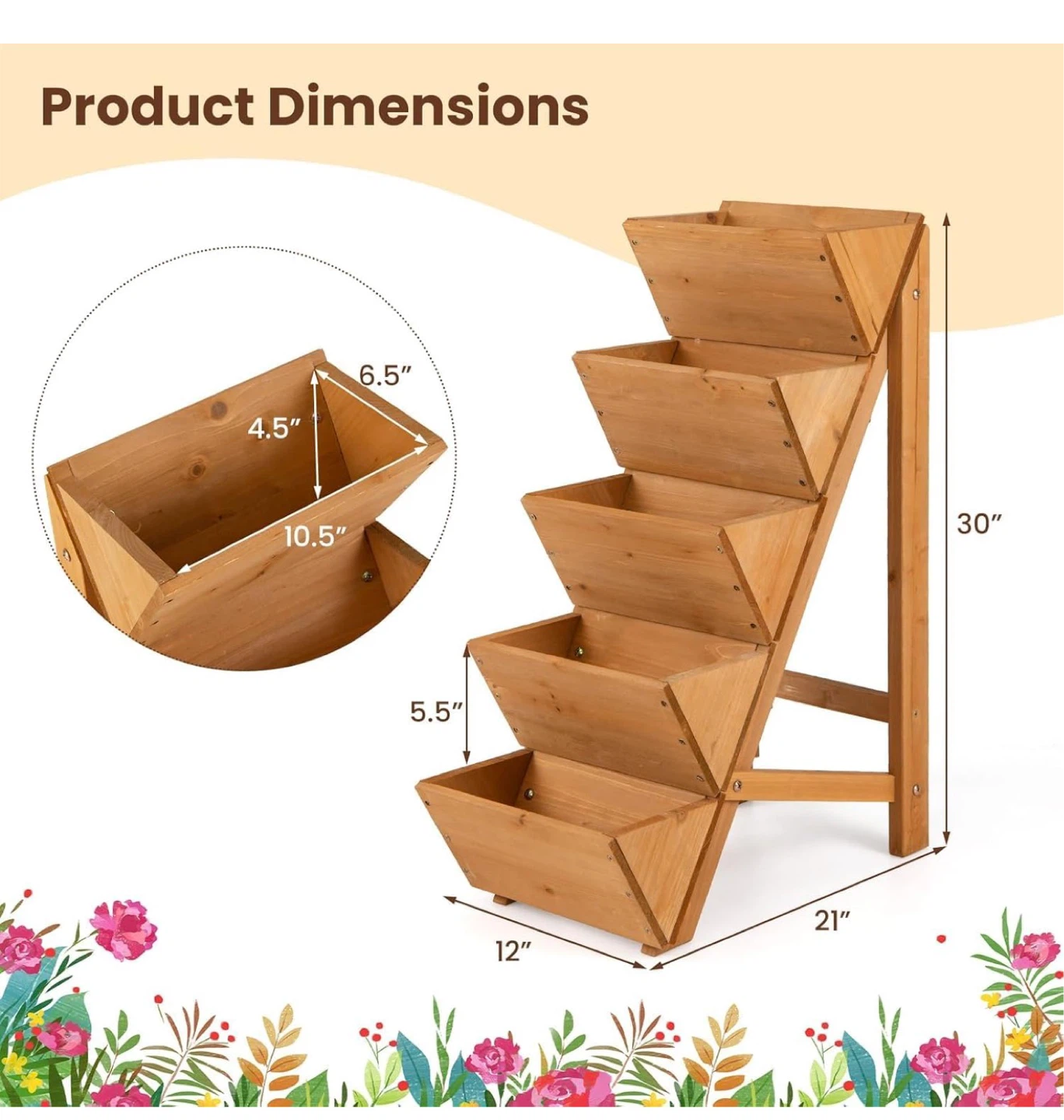 Wooden Tiered Planter Stand - photo 3