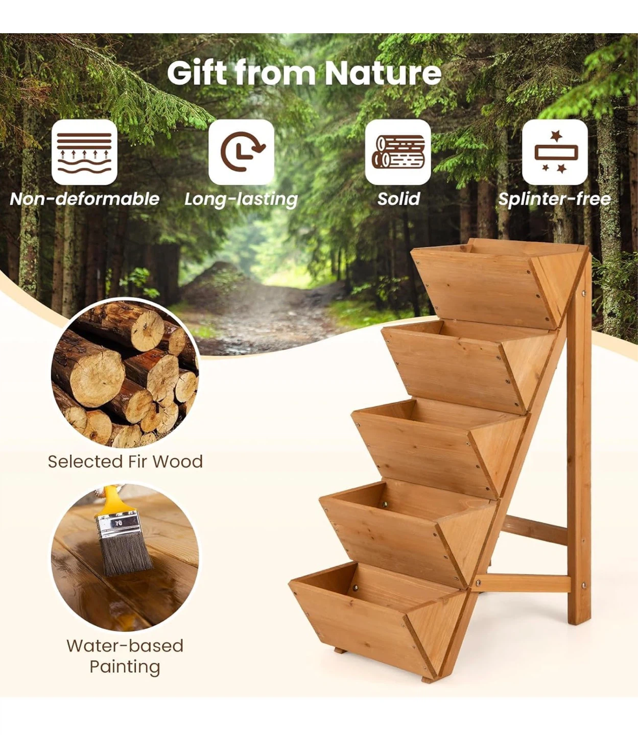 Wooden Tiered Planter Stand - photo 4