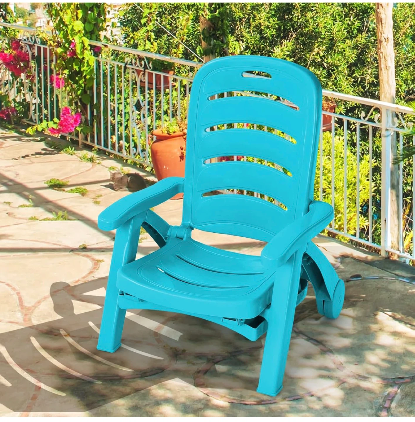 Turquoise Plastic Chaise Lounge Chair - photo 3
